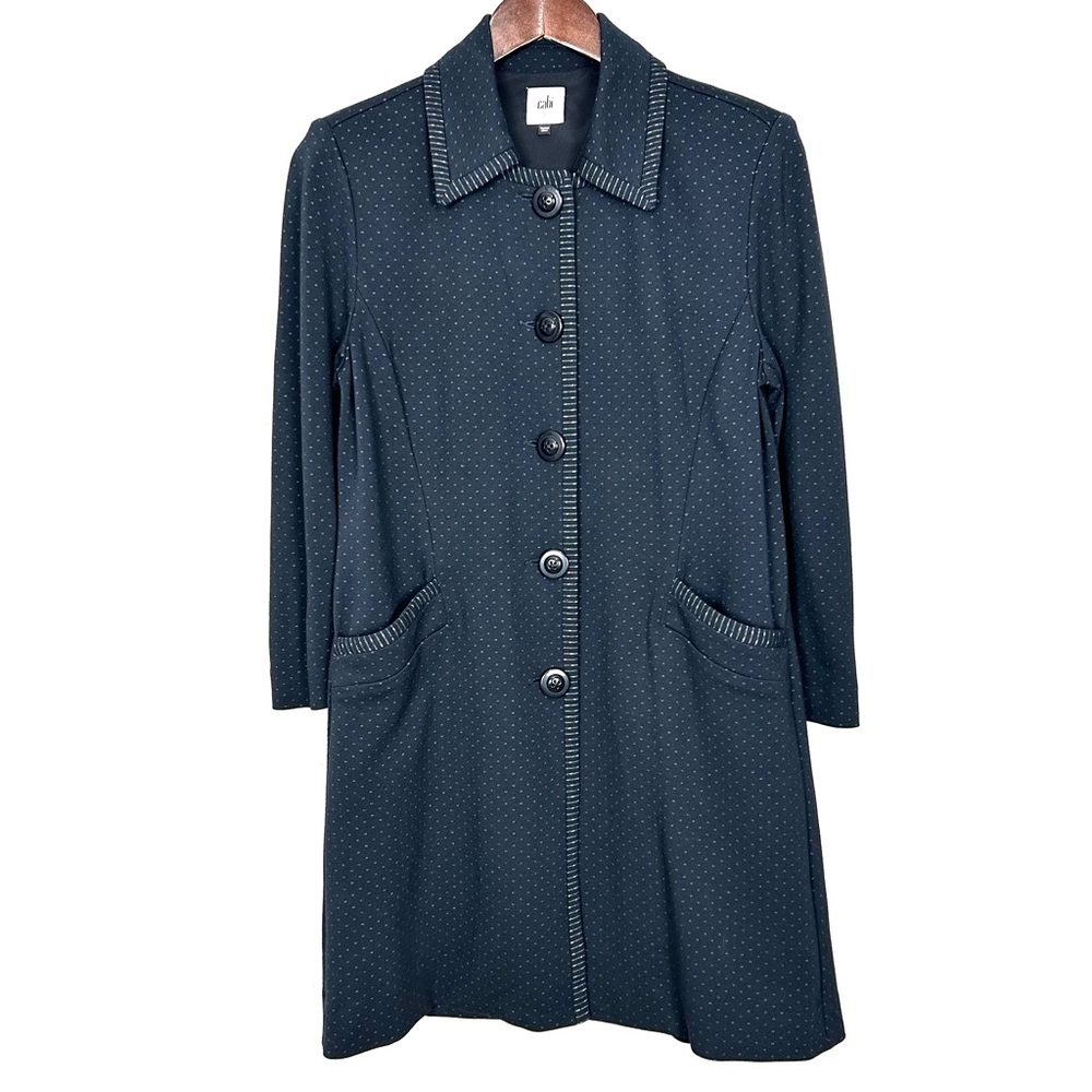 Cabi Carriage Trench Jacket Women’s Sz S Button Front Stretch Knit Pockets 5658
